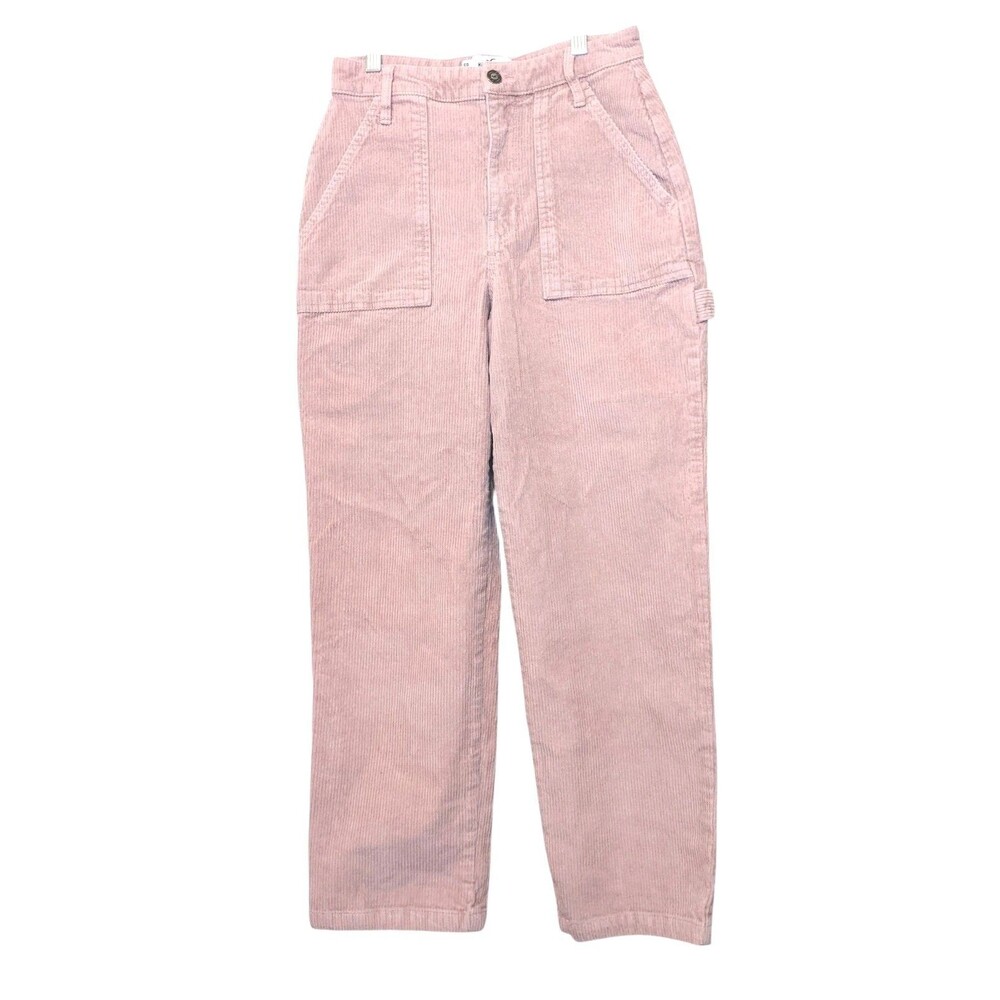 Hollister Corduroy Pants Utility Pockets Ultra High Rise Pale Pink Sz 5R